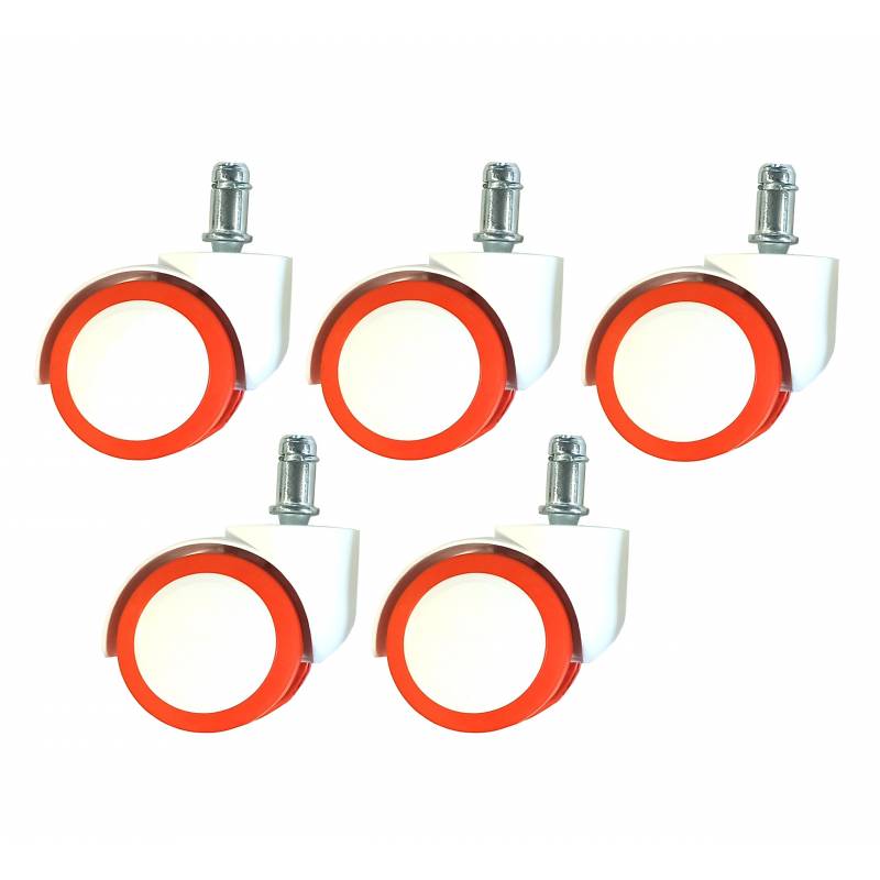 Упаковка бело-оранжевых колесиков на полиуретановой основе (5шт) главное фото