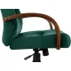 Кресло руководителя Бюрократ T-9928WALNUT Fabric зеленый Italia Green крестов. металл/дерево. Фото товара с разных ракурсов.