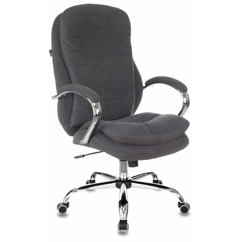 Кресло руководителя Бюрократ T-9950SL Fabric серый Alfa 44 крестов. металл хром главное фото