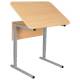 Стол-парта 1-местный, регулируемый угол, СУТ.54-01, 600х500х520-640 мм, рост 2-4, серый каркас, ЛДСП клён. Фото товара с разных ракурсов.