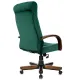 Кресло руководителя Бюрократ T-9928WALNUT Fabric зеленый Italia Green крестов. металл/дерево. Фото товара с разных ракурсов.