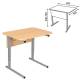 Стол-парта 1-местный регулируемый СУТ.54, 600х500х640-780 мм, рост 4-6, серый каркас, ЛДСП клён. Фото товара с разных ракурсов.
