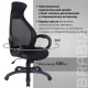 Кресло руководителя PREMIUM Genesis EX-517, пластик черный, ткань/экокожа/сетка черная. Фото товара с разных ракурсов.
