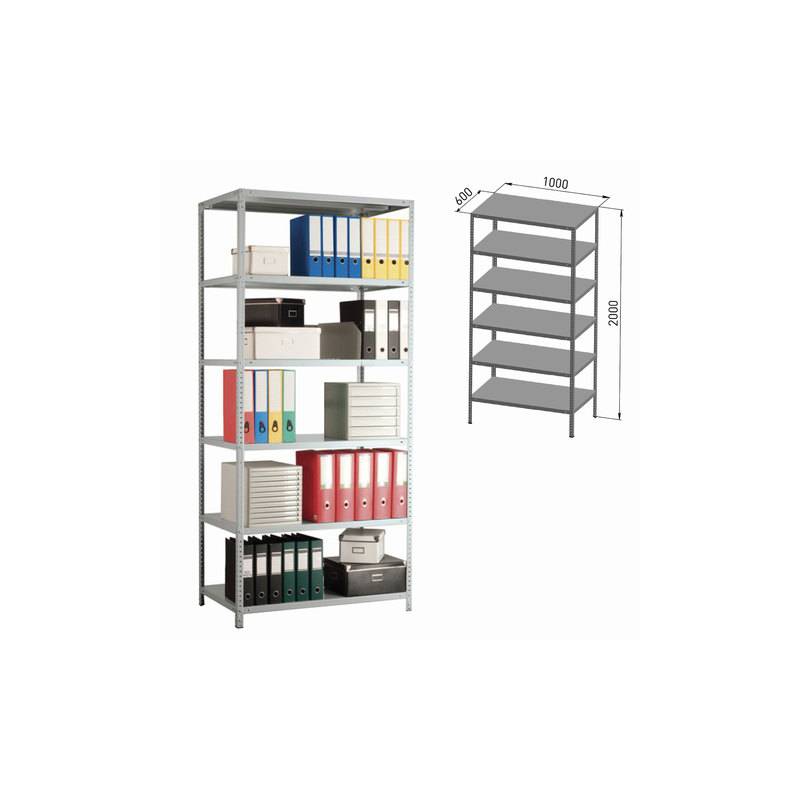 Стеллаж металлический ПРАКТИК "MS", 2000х1000х600 мм, 6 полок, MS 200/100х60/6 главное фото