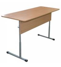 Стол-парта 2-местный регулируемый "Бюджет", 1200х500х640-760 мм, рост 4-6, серый каркас, ЛДСП бук