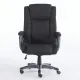 Кресло руководителя PREMIUM Solid HD-005, НАГРУЗКА до 180 кг, ткань, черное. Фото товара с разных ракурсов.