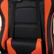 Кресло компьютерное  "GT Racer GM-100", две подушки, экокожа, черное/оранжевое, 531925. Фото товара с разных ракурсов.